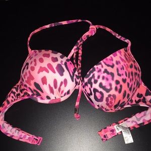 PINK Victoria’s Secret Leopard Padded Bikini Top